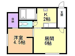 ウエストポイント1 1LDKの間取図画像