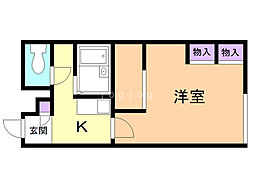 レオパレスPARKSIDE 1Kの間取図画像