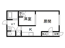 シェリル北町 1LDKの間取図画像