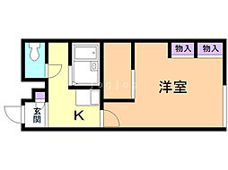 レオパレスたいせつ 1Kの間取図画像