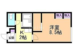 レオパレスサクセス 1Kの間取図画像