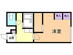 レオパレスJ 1Kの間取図画像