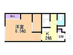 レオパレス錦町通り 1Kの間取図画像