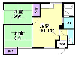 エスポワール 2LDKの間取図画像
