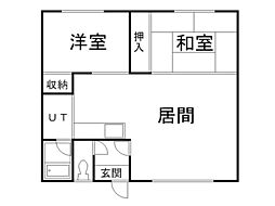 プリンスマンションD 2LDKの間取図画像