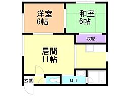 マンションおかひさ 2LDKの間取図画像