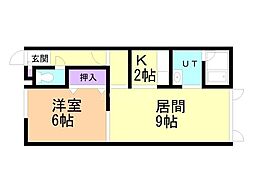 シンフォニー宮下 1LDKの間取図画像