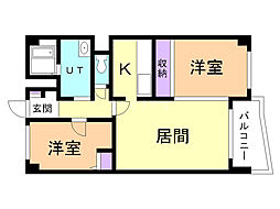 イーストリッチ74 2LDKの間取図画像