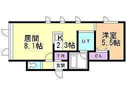 ドリームA 1LDKの間取図画像