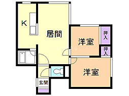 PRADA本町 2LDKの間取図画像
