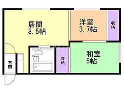COCO724-A 2DKの間取図画像