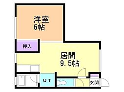 ホワイトハウス411・1 1LDKの間取図画像