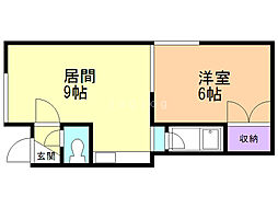シンタクコーポ 1LDKの間取図画像