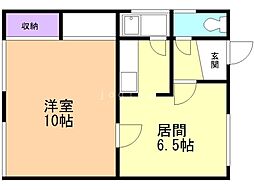 エルム 1LDKの間取図画像