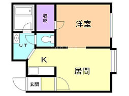 GRACE東光 1LDKの間取図画像