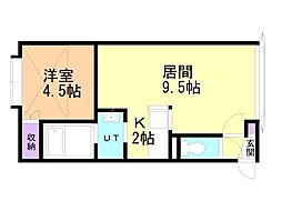 TimberVillageA 1LDKの間取図画像