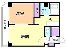 サンフラワー308 1LDKの間取図画像