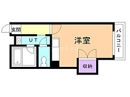 サニーパレス忠和 ワンルームの間取図画像