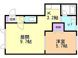 LUMINOUS 1LDKの間取図画像
