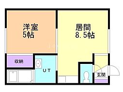 カーサグレース 1LDKの間取図画像