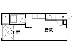 ハンドレットヴィレッジH 1LDKの間取図画像
