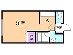 ナッツスピリット6 1Kの間取図画像