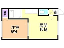 永山せせらぎハウス 1LDKの間取図画像