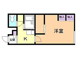 レオパレスPARKSIDE 1Kの間取図画像