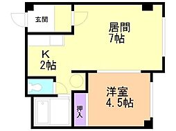 メゾン・ド・フォレ 1LDKの間取図画像