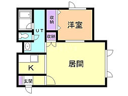マイハウステンダネス 1LDKの間取図画像
