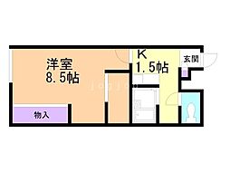 レオパレスドリームコート 1Kの間取図画像