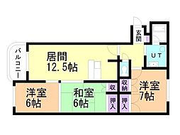 フロンティア旭川 3LDKの間取図画像