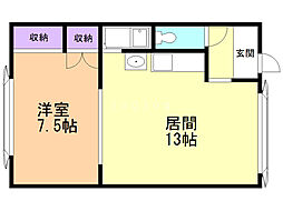 藤コーポ 1LDKの間取図画像