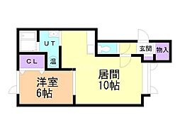 ラフプレイス2 1LDKの間取図画像