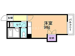 サニーパレス忠和 ワンルームの間取図画像