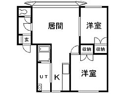 エアーマックストーコー2 2LDKの間取図画像