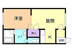 セピア5・1 1DKの間取図画像