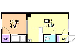 ベルコートハウス 1DKの間取図画像