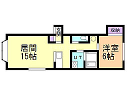 コムハウス緑町1 1LDKの間取図画像