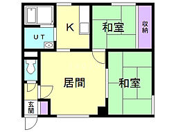 ダイワサンドミール 2LDKの間取図画像