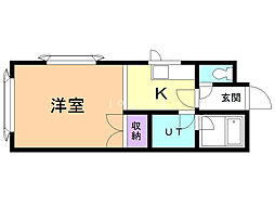 エデン東5条 1Kの間取図画像