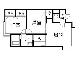 チェリー 2LDKの間取図画像