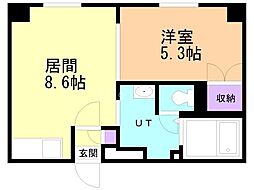 ロヂングカワタMOANA 1LDKの間取図画像