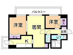 センチュリー旭川 2LDKの間取図画像