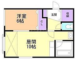 プレキャトラン 1LDKの間取図画像