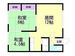 コーポサクライ 2LDKの間取図画像