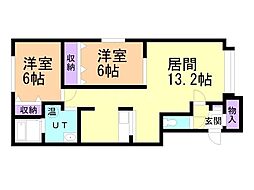 ふれんど 2LDKの間取図画像