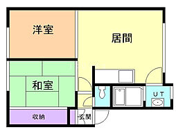 ハイツ南部 2LDKの間取図画像