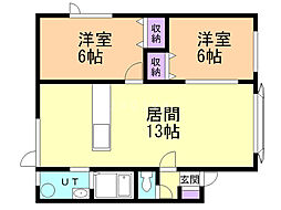 ピアザ和久C 2LDKの間取図画像