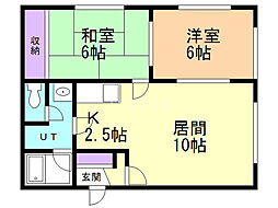 STELLA緑町A 2LDKの間取図画像